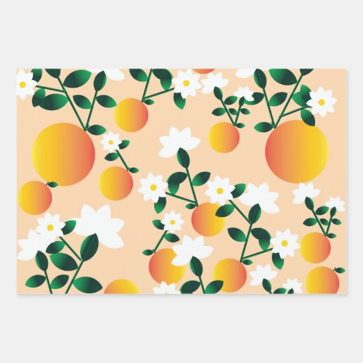 Kleine Süsse Orange Geschenkpapier Set (Vorderseite 2)