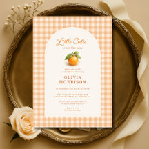 Kleine Süße Orange Gingham-Baby-Party