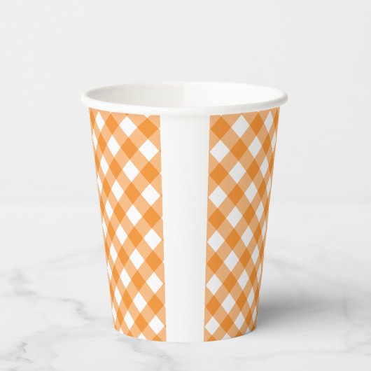Kleine Süsse Orange Gingham Paper Cups Pappbecher (Links)