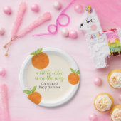 Kleine Süsse Orange Green Watercolor Babydusche Pappteller (Party)