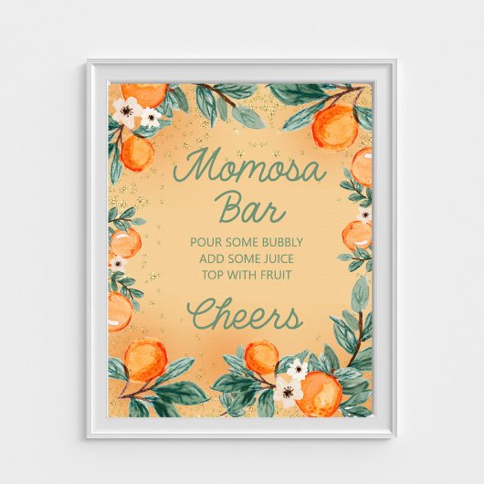 Kleine Süsse Orange Momosa Bar Poster