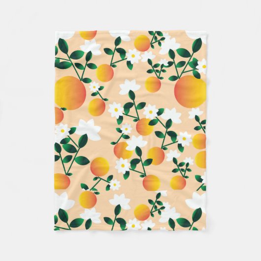 Kleine Süsse Orange Muster Fleecedecke (Vorderseite)