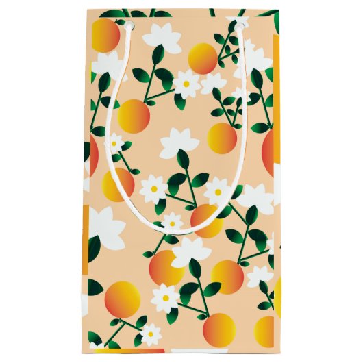 Kleine Süsse Orange Muster Geschenktüte (Vorderseite)