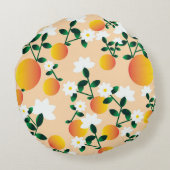 Kleine Süsse Orange Muster Rundes Kissen (Rückseite)
