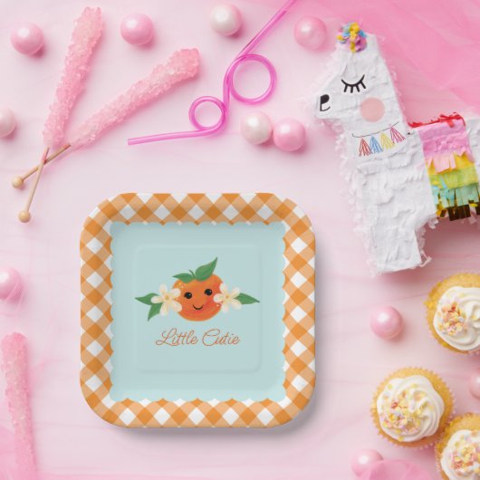 Kleine Süsse Orange Neutral Paper Plate Pappteller (Party)
