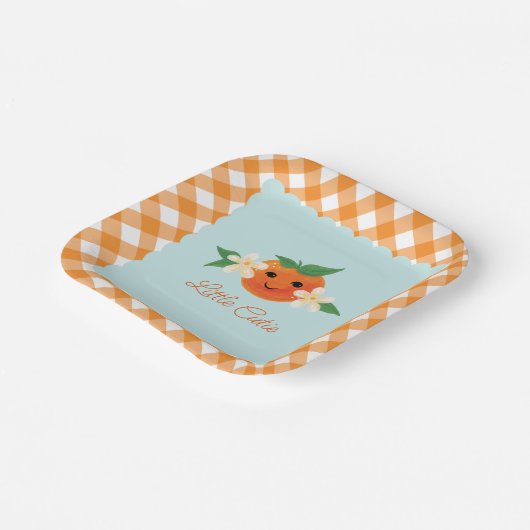 Kleine Süsse Orange Neutral Paper Plate Pappteller (Gewinkelt)