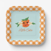Kleine Süsse Orange Neutral Paper Plate Pappteller (Vorderseite)