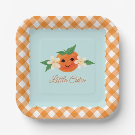 Kleine Süsse Orange Neutral Paper Plate Pappteller (Vorderseite)