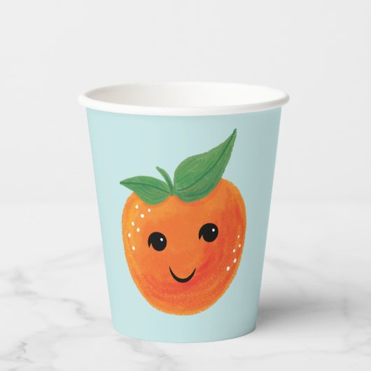 Kleine Süsse Orange Paper Cup Pappbecher (Vorderseite)