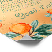 Kleine Süsse Orange Schnuller Hunt Baby Shower Gam Poster (Ecke)