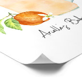 Kleine Süsse Orange Smoothie Babydusche Willkommen Poster (Ecke)