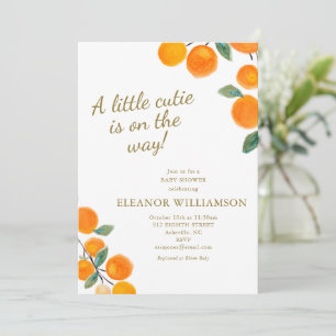 Kleine Süße Orange Zitrusfrucht Baby Shower Einladung