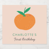 Kleine Süsse Orangefarbene Flasche Alkoholflaschenetikett (Einzelnes Label)