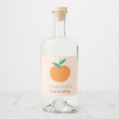 Kleine Süsse Orangefarbene Flasche Alkoholflaschenetikett (Vorderseite)