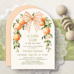 Kleine Süße Orangen Baby Shower Einladung