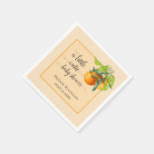 Kleine Süsse Orangen und Herz Babydusche Serviette (Ecke)