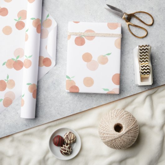 Kleine Süsse Orangen Wrapping Paper Geschenkpapier (Kunsthandwerk)