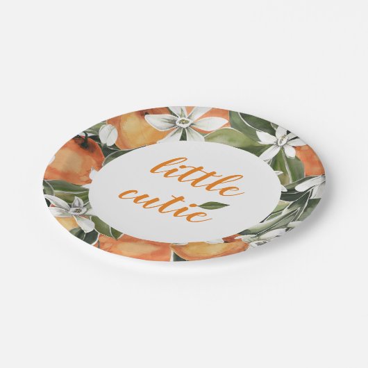 Kleine Süsse Papier Teller Orange Paper Teller (Schrägansicht)