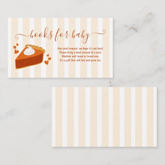 Kleine Süsse Pie Baby Duschbücher für Baby Begleitkarte (Vorne/Hinten)