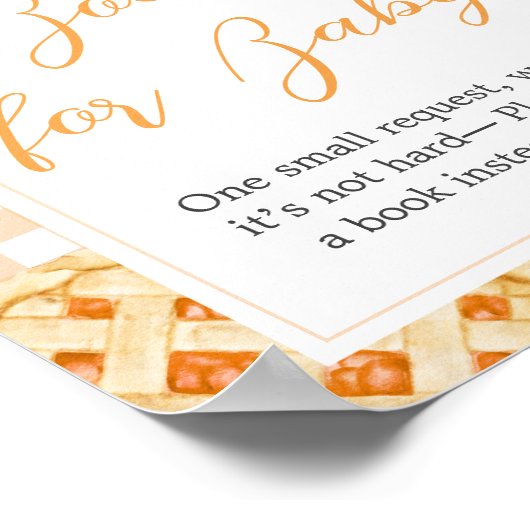 Kleine Süsse Pie Baby Duschbücher für Babysignatur Poster (Ecke)