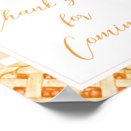 Kleine Süsse Pie Baby Dusche Danke Sign Poster (Ecke)