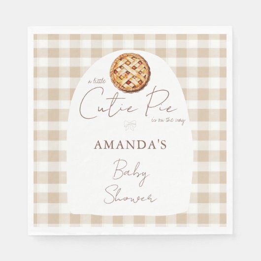 Kleine Süsse Pie Baby Dusche Neutral Serviette (Vorderseite)