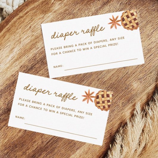 Kleine Süsse Pie Baby Dusche Windeln Raffle Ticket Begleitkarte