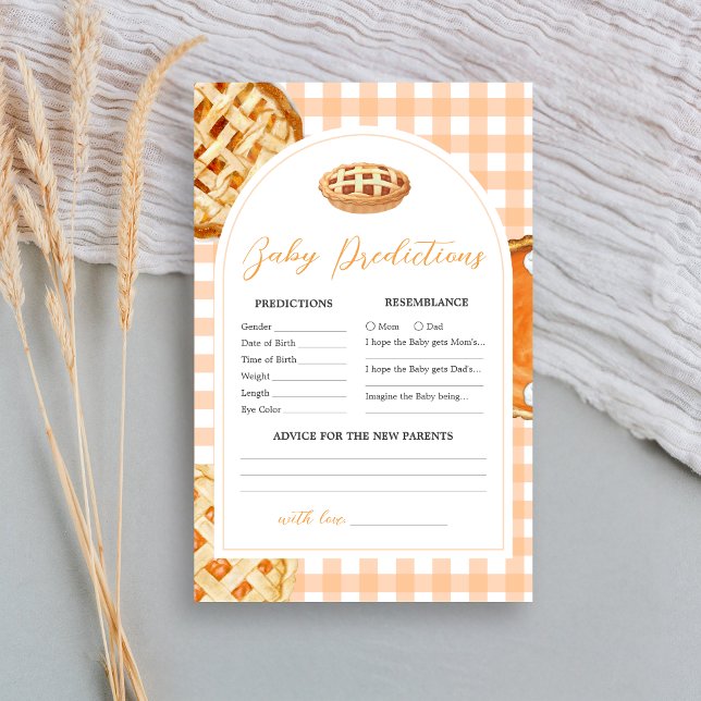 Kleine Süsse Pie Baby Shower Baby Predictions Spie (Little Cutie Pie Gingham Baby Shower Game)