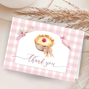 Kleine Süsse Pie Babydusche Pink geklappt Vielen D Dankeskarte