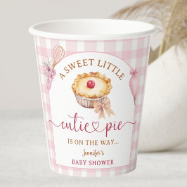 Kleine Süsse Pie Babydusche Pink Girl Paper Pappbecher