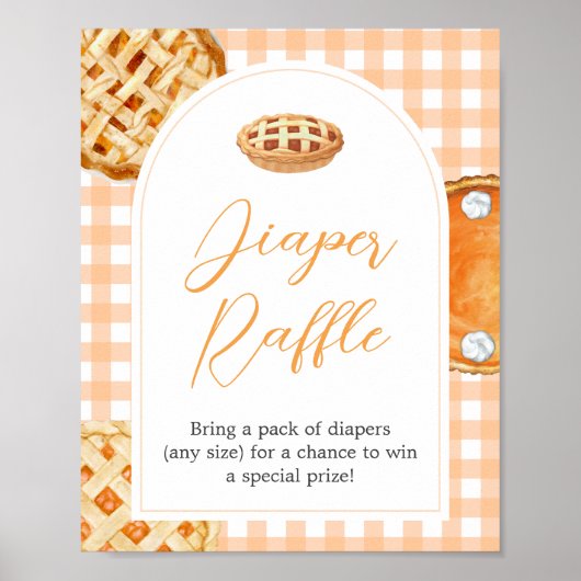 Kleine Süsse Pie Babydusche Windeln Raffelzeichen Poster (Vorne)