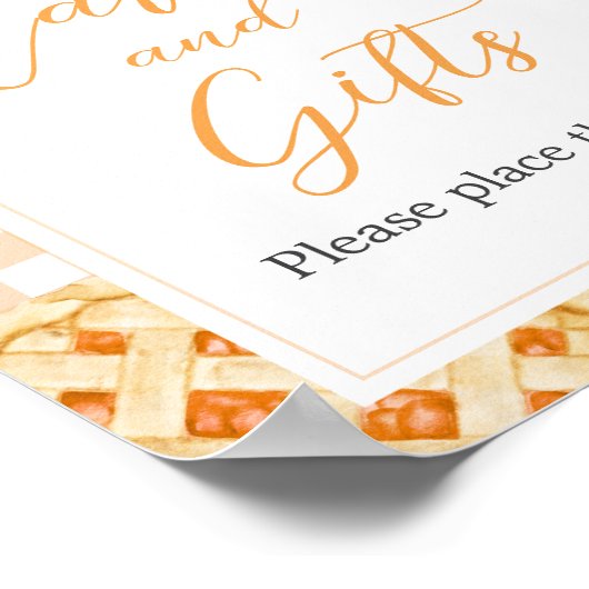 Kleine Süsse Pie Babyduschkarten und Geschenkschil Poster (Ecke)