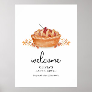 Kleine Süsse Pie Cherry Fall Baby Dusche Willkomme Poster