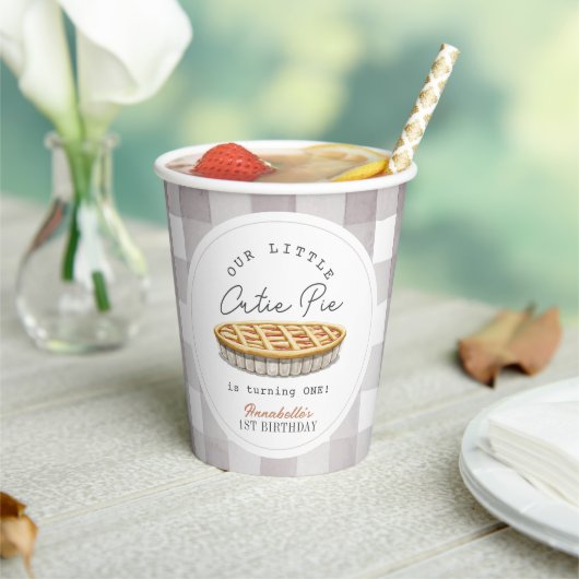 Kleine Süsse Pie Erntedank Weiß Geburtstag Pappbecher (In Situ)