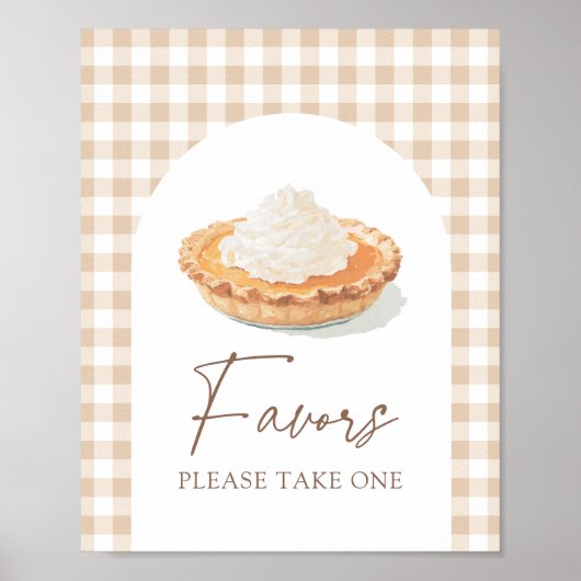 Kleine Süsse Pie Fall Baby Duschfavoriten Schild (Vorne)