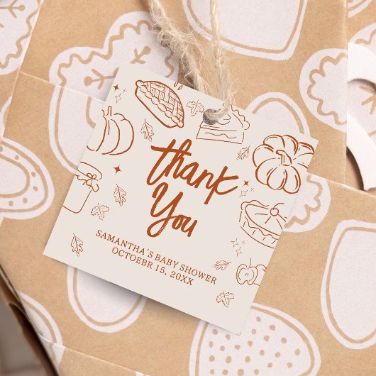 Kleine Süsse Pie Fall Baby Duschplatz Geschenkanhänger