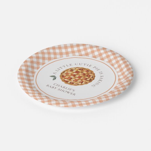 Kleine Süsse Pie Fall Babydusche Pappteller (Schrägansicht)