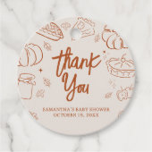 Kleine Süsse Pie Fall Babydusche rund Geschenkanhänger (Vorderseite)