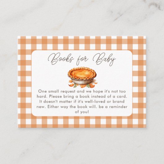 Kleine Süsse Pie Fall Pumpkin Books for Baby Begleitkarte (Vorderseite)