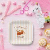 Kleine Süsse Pie Fall Stripes Pumpkin Baby Dusche Pappteller (Party)