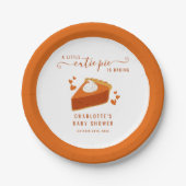 Kleine Süsse Pie Fall Stripes Pumpkin Baby Dusche Pappteller (Vorderseite)