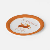 Kleine Süsse Pie Fall Stripes Pumpkin Baby Dusche Pappteller (Schrägansicht)