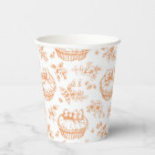 Kleine Süsse Pie Floral Toile de jouy Baby Dusche Pappbecher (Rechts)