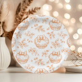 Kleine Süsse Pie Floral Toile de jouy Baby Dusche Pappteller