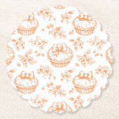 Kleine Süsse Pie Floral Toile de jouy Baby Dusche Untersetzer (Vorderseite)