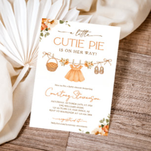 Kleine Süße Pie Florale Herbst-Baby-Party Einladung