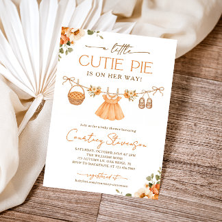 Kleine Süße Pie Florale Herbst-Baby-Party Einladung