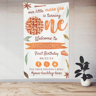 Kleine Süsse Pie Herbst 1. Geburtstag Party Willko Banner