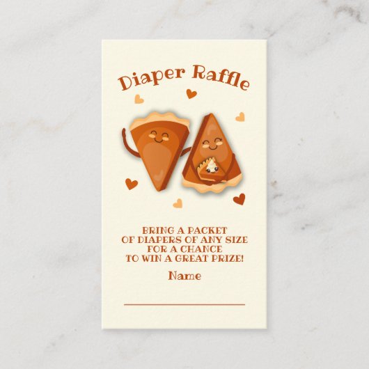 Kleine Süsse Pie Herbst Diaper Raffle Visitenkarte (Vorderseite)