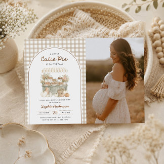 Kleine Süße Pie Herbst Herbst Baby Shower Foto Einladung